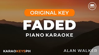 Faded  Alan Walker Piano Karaoke [upl. by Kathlene390]