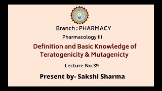 Pharmacology  III  Definition and Basic Knowledge of Teratogenicity amp Mutagenicity [upl. by Udenihc]