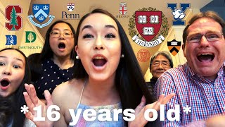 COLLEGE DECISION REACTIONS  16 YEARS OLD  HARVARD YALE PRINCETON COLUMBIA AND MORE  2021 [upl. by Watters]