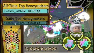 118qd 40min boost and Top 1 all time honey leaderboard  Bee swarm simulator [upl. by Anirec]