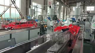 PE foamed profiles extruder Tongsanhegu Recycled plastic foamed board extrusion line [upl. by Bonnee]