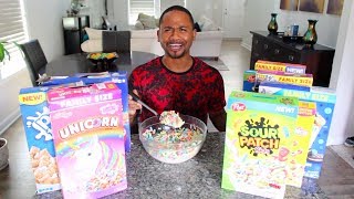 EATING All The WEIRD Cereals of 2019  TASTE TEST  Alonzo Lerone [upl. by Neened]