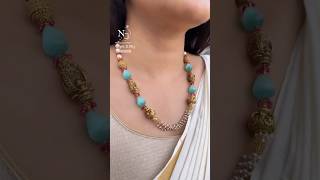 💎✨Amazing Latest Trending Design Gold Pearl amp Blue Onyx Fancy Necklace only 17 gms 🪙saishwethavlogs [upl. by Nuhsed]