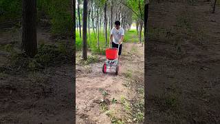 wheelbarrow fertilizer spreader agriculture rurallife agriculture [upl. by Corkhill]