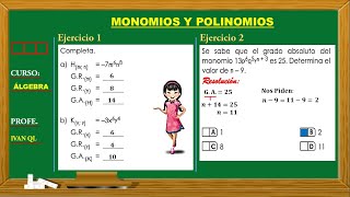 MONOMIOS Y POLINOMIOS 5TO GRADO DE PRIMARIA [upl. by Nork]