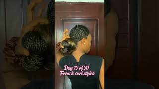 Day 13 of 30 French curls braids styles frenchcurls hairstyles [upl. by Anirbus]