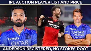 KL Rahul Iyer Pant for 2 CR  Anderson 125 CR  Full players list for IPL 2025 Mega Auction [upl. by Erving]