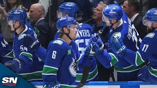 Canucks Brock Boeser And Kiefer Sherwood Pot Pair Of Goals In Under A Minute [upl. by Hepza]