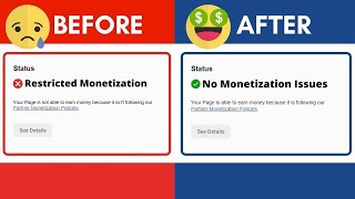 HOW TO FIX FACEBOOK RESTRICTED MONETIZATION ON YOUR PAGES Restricted Monetization Facebook Solution [upl. by Crawford347]