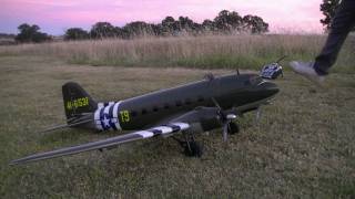 RC PLANE ADVENTURES  C47 SKY TRAIN  TWIN BRUSHLESS MOTORS FROM DYNAM HOBBYKING [upl. by Tessie]