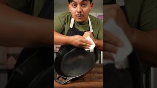 This is how I like to season and eat a cast iron pan WASH with little soap afterwards cookingtips [upl. by Erdnaid]