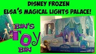 Disney Frozen ELSAS MAGICAL LIGHTS PALACE Playset Review by Bins Toy Bin [upl. by Dlanar935]