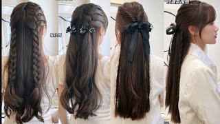 Super Easy amp Cute Braid Hairstyles Tutorials Korean Style for Girls 🔥🌴 [upl. by Shevlo612]