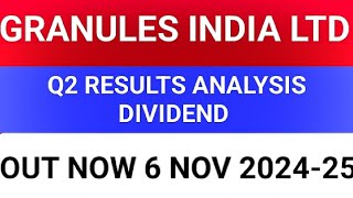 GRANULES INDIA LTD Q2 RESULT 2024GRANULES INDIA LTD Q2 RESULT TODAY [upl. by Hermes129]