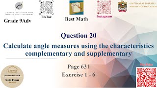 Angle measures complementary and supplementary  Q20 P2  EoT2 [upl. by Millie106]