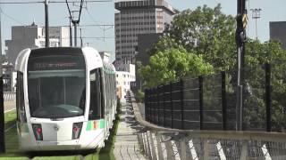 Tramway T3b de Paris sur le Pont du canal de lOurcq [upl. by Ydal319]