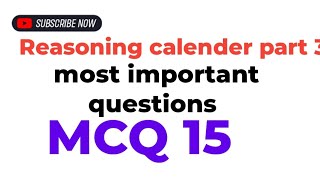 🤔Reasoning calendar part 3 🤔15 PYQ Question education mts👍👍 [upl. by Mattland]