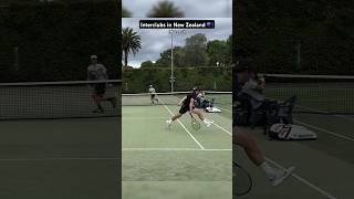 Clean tweener 👌 French tennis player Mathias at the Interclubs in New Zealand 🇳🇿 tennis [upl. by Halimeda]