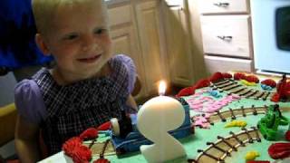 Singing Happy Birthday and blowing out the candle [upl. by Giacamo]