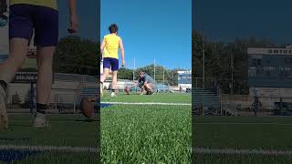 High School Soccer Player Attempts 45 Yard Football Field Goal [upl. by Ontine]