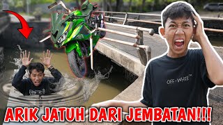 PAR4H😱ARIK J4TUH DI JEMBATAN BAWA MOTOR ZX Saputra P4nik Banget  Mikael TubeHD [upl. by Nnyllaf]