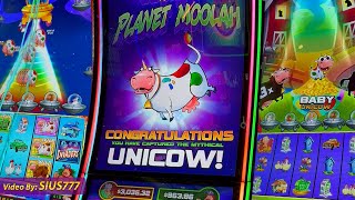 UNICOW Journey to the Planet Moolah  150 GAMES BONUS on CASINO SLOTS [upl. by Eddina505]