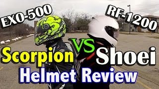 Shoei RF1200 vs Scorpion EXO500  Is Shoei Helmet Worth It [upl. by Lraep]