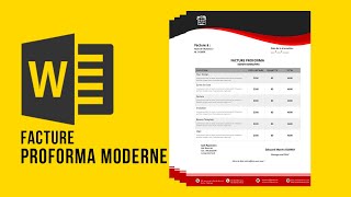Comment créer une facture Proforma moderne pour votre business en Ms Word [upl. by Ahsemrak]