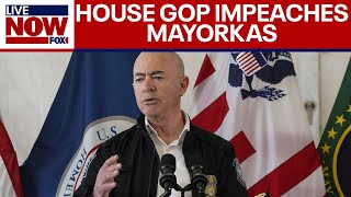 Alejandro Mayorkas impeached by House GOP over border crisis final vote 214213  LiveNOW from FOX [upl. by Anerol]