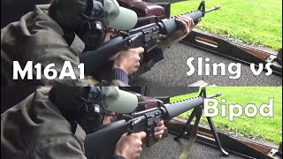 300m M16A1 Bipod vs Sling vs Rested Point of Impact Change [upl. by Ravo]