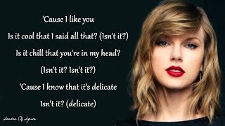 Taylor Swift  DELICATE Lyrics [upl. by Aneeb]