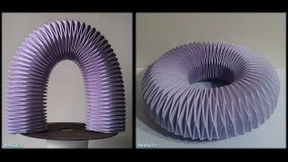 Accordion Toroid Octagon Base Paper Folding [upl. by Kubis]