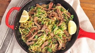 Zoodles with Beef Tips Stir Fry Recipe  Ep 1284 [upl. by Nylynnej]