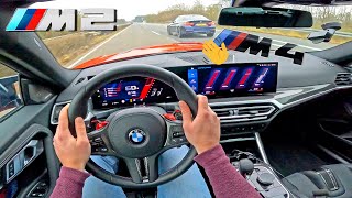 BMW M2 G87 meets BMW M4 F82 on UNLIMITED AUTOBAHN [upl. by Cahilly]