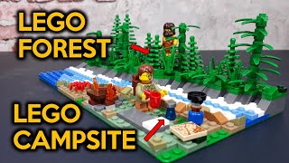 How to Build a LEGO Forest amp Camp Site MOC Techniques [upl. by Ecydnak]