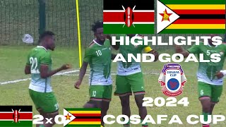 Kenya vs Zimbabwe 20  Highlights and Goals  3nd Round  Group B  2024 COSAFA Cup [upl. by Atnaloj]