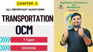 Transportation OCM Chap 4  Business services 12Th OCM  Board Exam 2024 [upl. by Sido368]