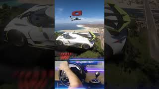 Impossible parking Koenigsegg Jesko in Forza Horizon 5 using the Thrustmaster T300rs Steering Wheel [upl. by Netfa]