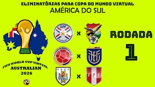 Eliminatórias para Copa do Mundo Virtual 2026  América do Sul  1ª Rodada PES21 [upl. by Hayilaa]