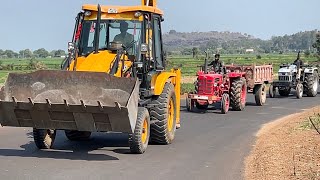 JCB 3dx Xpert loading Field Mud  Eicher 485 Tractor  Mahindra 275 Di with Trolley  Pramods Life [upl. by Annatsirhc]