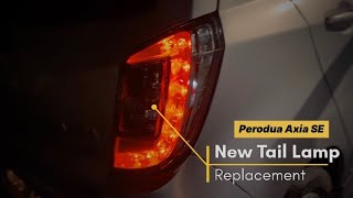 Perodua Axia SE  New Tail Lamp Replacement  Easy [upl. by Dowdell]