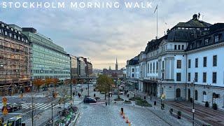 Stockholm City 🇸🇪 Early Morning Autumn Walk  Sweden 4K [upl. by Socrates]