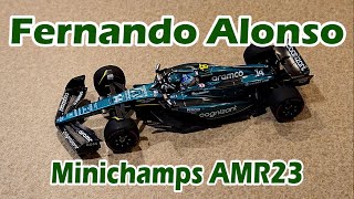 THE RETRUN OF MINICHAMPS Fernando Alonso AMR23 Aston Martin MiniChamps Review  F1 Diecast Review [upl. by Anwahs]