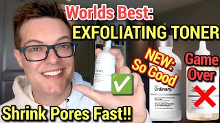 THE BEST EXFOLIATOR  Shrink Pores Fast  The Ordinary Milky Toner Review [upl. by Ycinuq493]