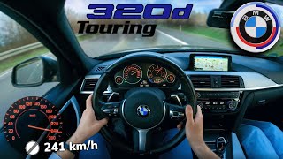 BMW 320d F31 Touring 190HP TOP SPEED DRIVE ON AUTOBAHN [upl. by Kohcztiy503]