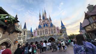 🏰4K Disney World☞ Sky Over Disney World 12 Magic Kingdom  December 2023 [upl. by Yellehs]