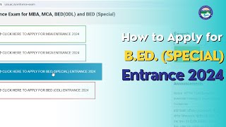 How to Apply for BEd Special  Entrance Exam 2024  UOU  Education [upl. by Volin872]