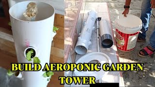 DIY Vertical Hydroponic System  Aeroponic garden tower build part 2 [upl. by Radmilla]