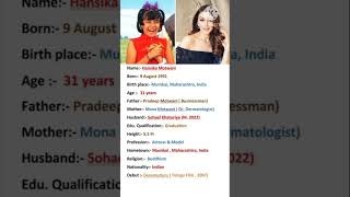 Hansika Motwani biography in Hindi PN Meena9352viral trending youtubeshorts viralvideoytshorts [upl. by Adelia]