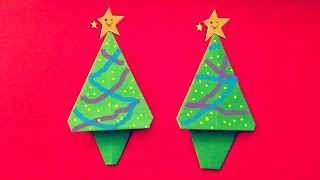 Origami  Papiroflexia Arbol de Navidad muy sencillo y rápido de hacer especial niños [upl. by Nimrak]